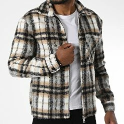 Acheter 🌟 Veste Zippée A Carreaux D8115 Blanc Gris de Frilivin ✔️ -Promos Frilivin Magasin frilivin 340293 D8115 20221007T151441 03