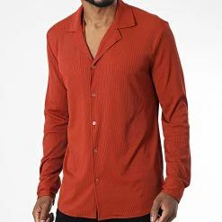 Nouveau 😍 Chemise Manches Longues X16107 Rouge Brique de Frilivin 🤩