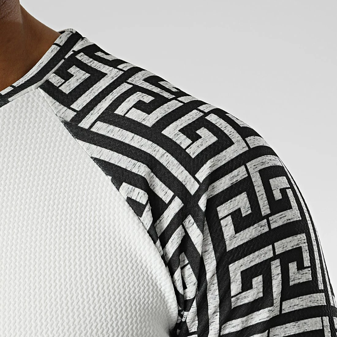 Nouveau 🎁 Tee 👚 Shirt Manches Longues D7539 Blanc Noir de Frilivin 👏 4 Nouveau 🎁 Tee 👚 Shirt Manches Longues D7539 Blanc Noir de Frilivin 👏 – Image 2