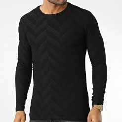 Acheter 🎉 Tee 👚 Shirt Manches Longues D7374 Noir de Frilivin ❤️