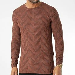 Meilleure vente ⭐ Tee 👚 Shirt Manches Longues D7374 Marron de Frilivin 🔔 -Promos Frilivin Magasin frilivin 344578 D7374 BROWN 20221020T143447 03