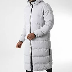 Tout neuf 👍 Doudoune Capuche Longue FD8165 Gris de Frilivin 😉