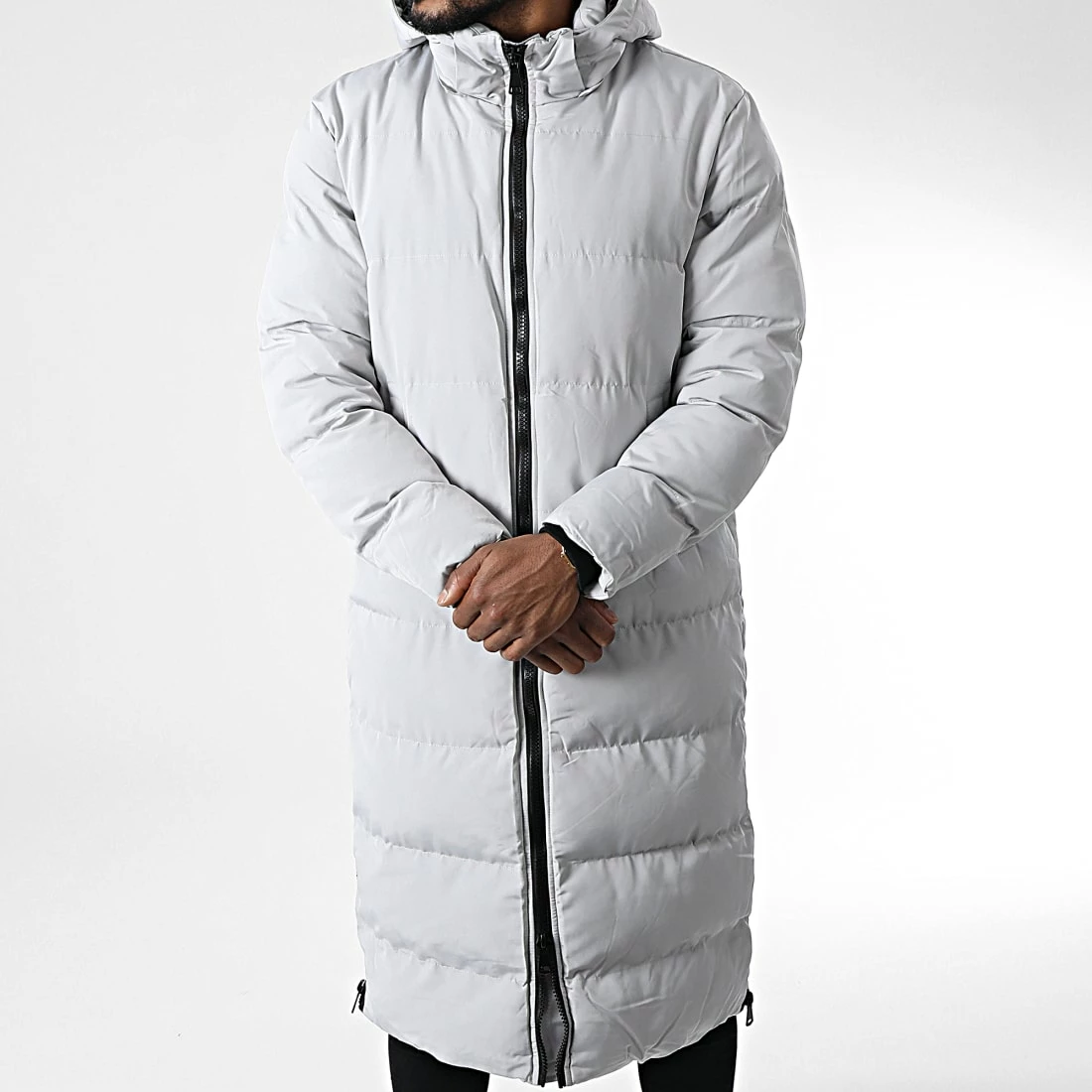 Tout neuf 👍 Doudoune Capuche Longue FD8165 Gris de Frilivin 😉 5 Tout neuf 👍 Doudoune Capuche Longue FD8165 Gris de Frilivin 😉 – Image 3