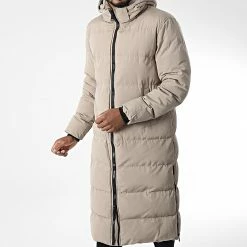 Grosses soldes ⌛ Doudoune Capuche Longue FD8165 Beige de Frilivin 🎁