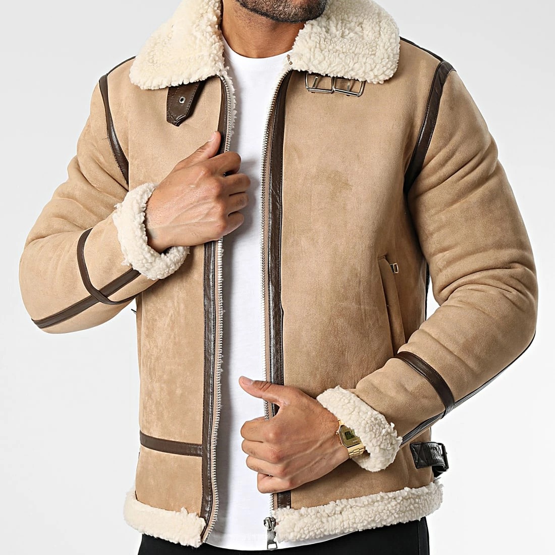 Acheter 🌟 Veste Col Mouton QQ619 Beige de Frilivin ⌛ 3 Acheter 🌟 Veste Col Mouton QQ619 Beige de Frilivin ⌛