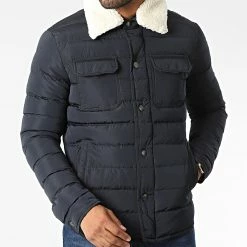 Top 10 ✨ Doudoune Col Mouton AB6680 Bleu Marine de Frilivin 👏 -Promos Frilivin Magasin frilivin 344677 AB6680 3 20221020T155746 03