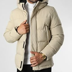 Acheter 🧨 Doudoune Capuche AB6651 Beige de Frilivin 🤩