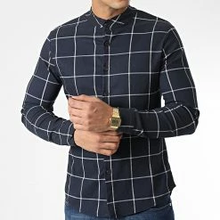 Grosses soldes 😍 Chemise Manches Longues Col Mao 4226 Bleu Marine de Frilivin ✔️ -Promos Frilivin Magasin frilivin 344743 4226 20221028T114339 03