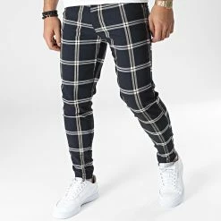 Meilleure vente 🔥 Pantalon A Carreaux 10189 Bleu Marine de Frilivin ❤️