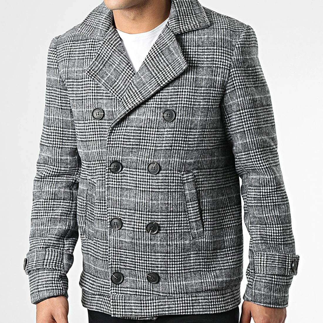 Nouveau 🎁 Veste Blazer X16200 Noir Gris de Frilivin 🔥 5 Nouveau 🎁 Veste Blazer X16200 Noir Gris de Frilivin 🔥 – Image 3