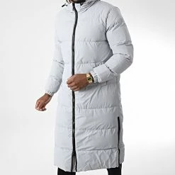 Meilleur prix 👍 Doudoune Capuche Longue FD8173 Gris de Frilivin ✔️