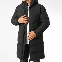 Vente flash 🔔 Doudoune Capuche Longue FD8161 Noir de Frilivin ❤️