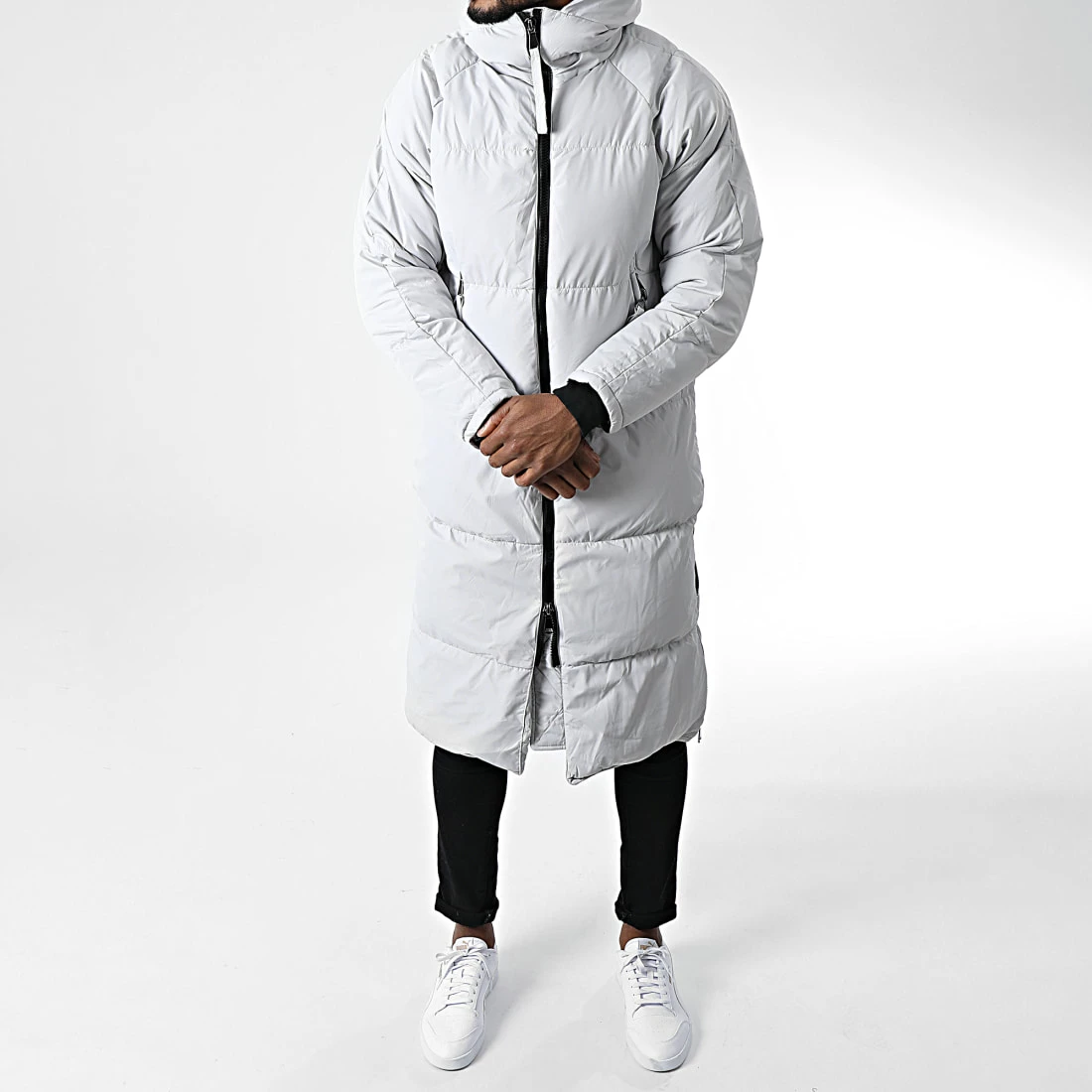 Nouveau 🌟 Doudoune Capuche Longue FD8156 Gris de Frilivin ⭐ 5 Nouveau 🌟 Doudoune Capuche Longue FD8156 Gris de Frilivin ⭐ – Image 3