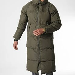 Remise ⌛ Doudoune Capuche Longue FD8156 Vert Kaki de Frilivin ✔️