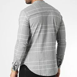 Promo 😉 Chemise Manches Longues Col Mao 4128 Gris Chiné de Frilivin ❤️ -Promos Frilivin Magasin frilivin 344815 4128 5 20221031T141930 04