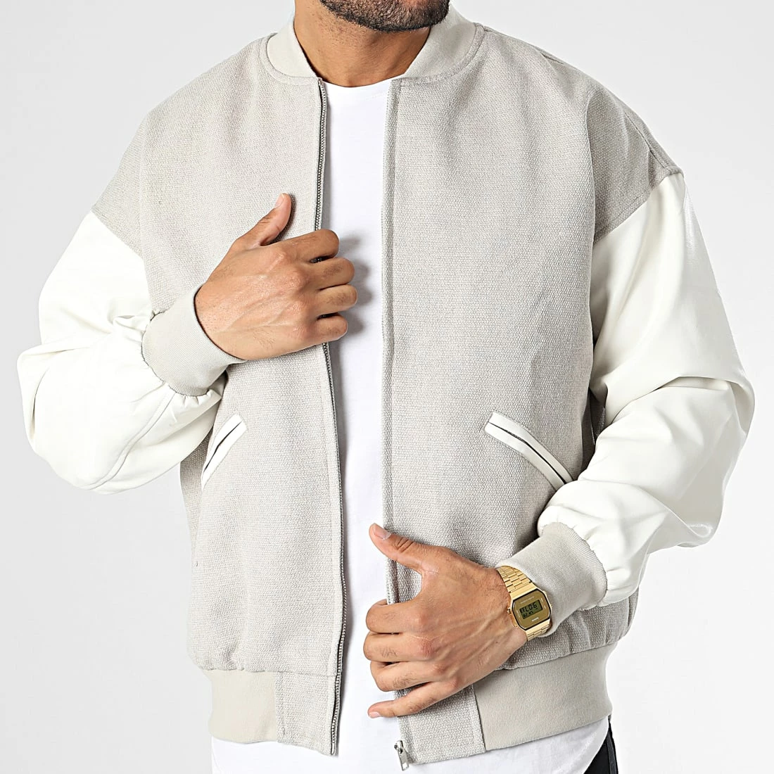 Nouveau 🛒 Veste Zippée BM1687 Beige de Frilivin ✔️ 3 Nouveau 🛒 Veste Zippée BM1687 Beige de Frilivin ✔️