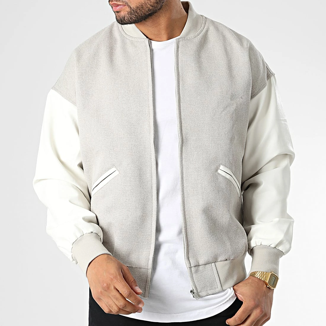 Nouveau 🛒 Veste Zippée BM1687 Beige de Frilivin ✔️ 5 Nouveau 🛒 Veste Zippée BM1687 Beige de Frilivin ✔️ – Image 3