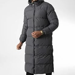 Nouveau 😀 Doudoune Capuche Longue FD8173 Gris de Frilivin ⌛