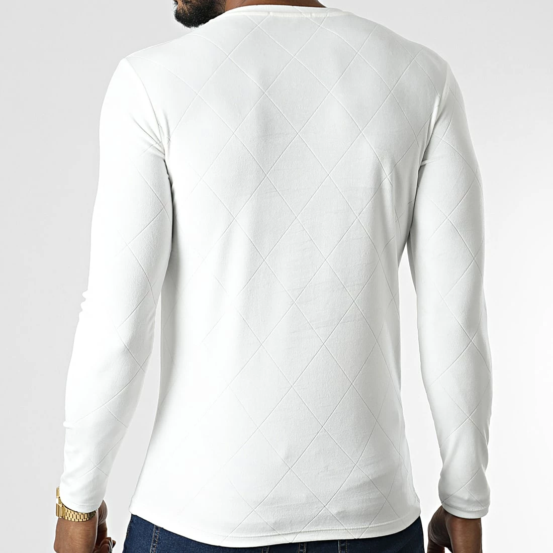 Sortie 💯 Tee 👚 Shirt Manches Longues D7536 Blanc de Frilivin 😀 6 Sortie 💯 Tee 👚 Shirt Manches Longues D7536 Blanc de Frilivin 😀 – Image 4