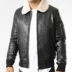 Top 10 😉 Veste Zippée Col Mouton QQ650 Noir Blanc de Frilivin 🧨 -Promos Frilivin Magasin frilivin 344872 QQ650 5 20221024T145253 03