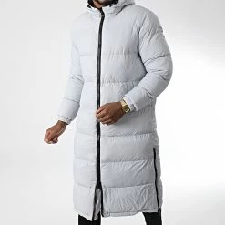 Sortie 🥰 Doudoune Capuche Longue FD8160 Gris de Frilivin 🥰