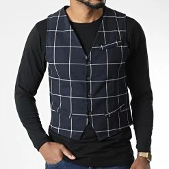 Nouveau 🎁 Gilet A Carreaux 6579 Bleu Marine de Frilivin 😉 -Promos Frilivin Magasin frilivin 344925 6579 20221024T151429 03