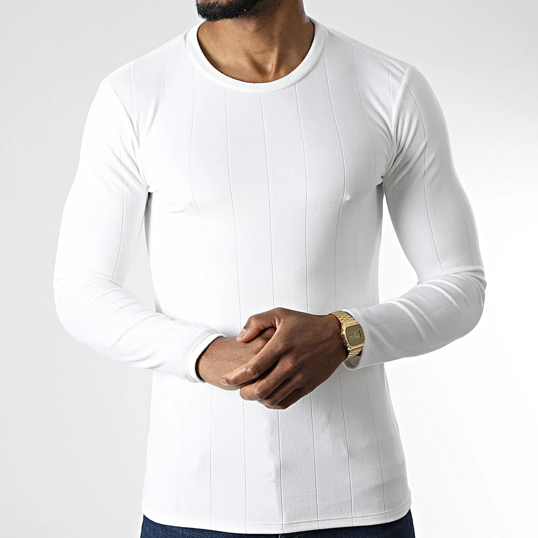 Remise ✨ Tee 👕 Shirt Manches Longues D7537 Blanc de Frilivin 🧨 3 Remise ✨ Tee 👕 Shirt Manches Longues D7537 Blanc de Frilivin 🧨