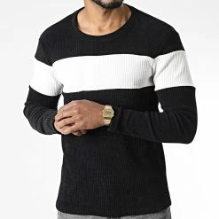 Bon marché 🧨 Pull D7535 Noir de Frilivin 😍 -Promos Frilivin Magasin frilivin 344931 D7535 BLACK 20221020T155251 03