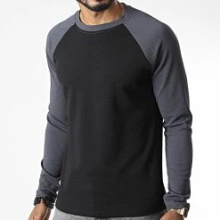 Meilleur prix ⌛ Tee 👚 Shirt Manches Longues 6571 Noir Gris de Frilivin 🛒 -Promos Frilivin Magasin frilivin 344954 6571 BLACK 20221024T151446 03