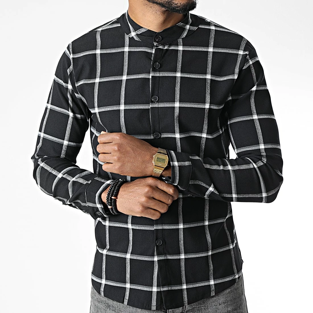 Le moins cher 👍 Chemise Manches Longues 4226 Noir Blanc de Frilivin ✨ 5 Le moins cher 👍 Chemise Manches Longues 4226 Noir Blanc de Frilivin ✨ – Image 3