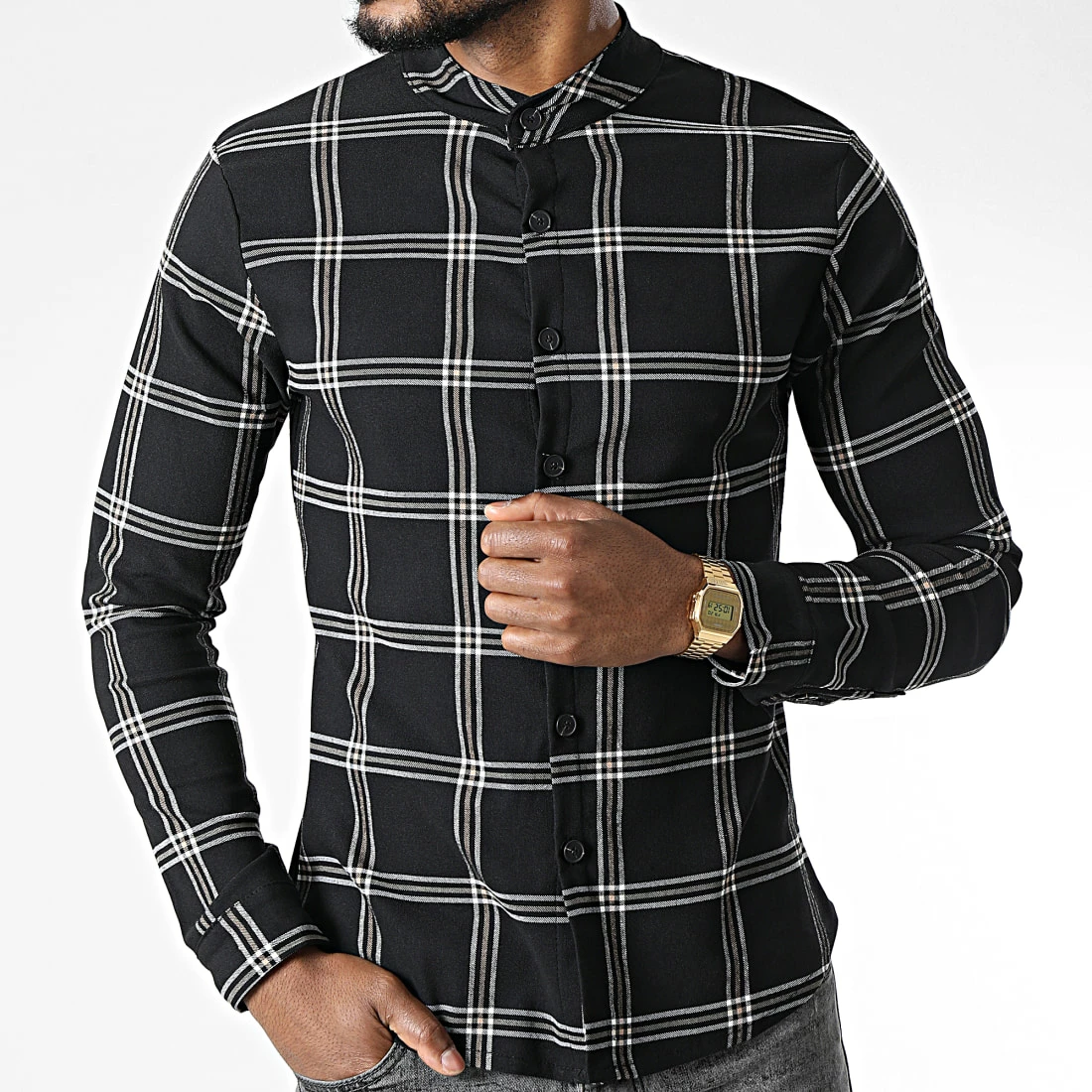 Vente flash 💯 Chemise Manches Longues A Carreaux 4226 Noir Beige de Frilivin 😍 5 Vente flash 💯 Chemise Manches Longues A Carreaux 4226 Noir Beige de Frilivin 😍 – Image 3