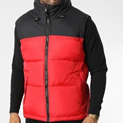 Offres 👏 Doudoune Sans Manches Capuche JK2105 Rouge de Frilivin 👍