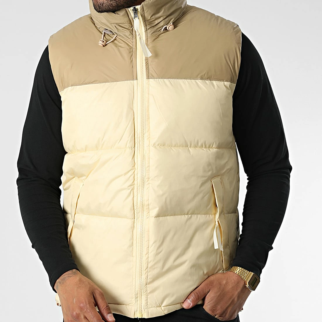 Remise 🔔 Doudoune Sans Manches Capuche JK2105 Beige de Frilivin 🧨 5 Remise 🔔 Doudoune Sans Manches Capuche JK2105 Beige de Frilivin 🧨 – Image 3