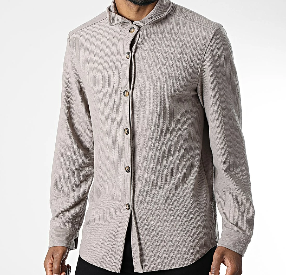 Le moins cher ⭐ Chemise Manches Longues 219216 Beige Taupe de Frilivin ⌛ 3 Le moins cher ⭐ Chemise Manches Longues 219216 Beige Taupe de Frilivin ⌛