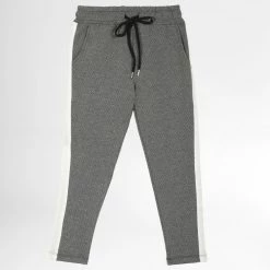 Remise 👏 Pantalon Jogging Enfant A Bandes 6001 Gris Chiné de Frilivin ⭐