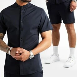 Les meilleures critiques de ⌛ Ensemble Chemise Manches Courtes Et Short 4206 Bleu Marine de Frilivin 💯