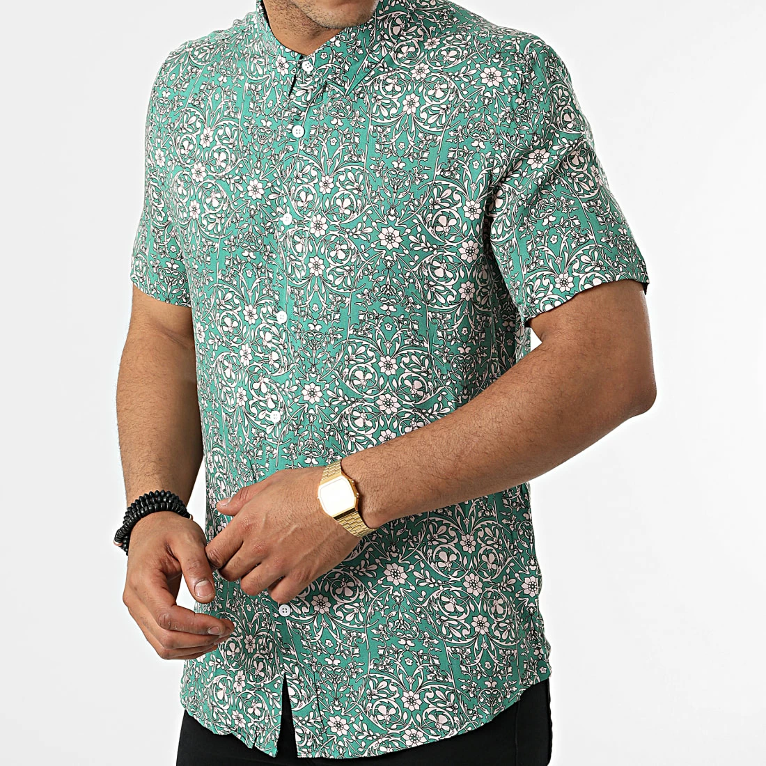 Meilleure vente 🥰 Chemise Manches Courtes Floral BM1611 Vert de Frilivin 💯 5 Meilleure vente 🥰 Chemise Manches Courtes Floral BM1611 Vert de Frilivin 💯 – Image 3